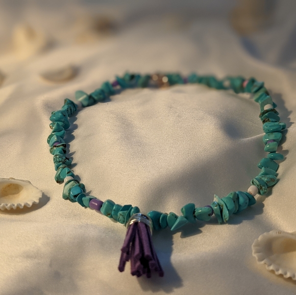 Beautiful Sea Blue Stone Necklace.. - Picture 6 of 6